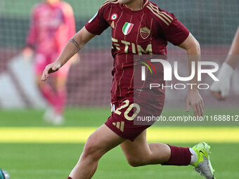 Giada Greggi of A.S. Roma Femminile is in action during the 7th day of the Serie A Femminile eBay Championship between A.S. Roma and A.C. Mi...