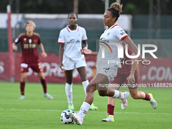 Allyson Swaby of A.C. Milan Femminile is in action during the 7th day of the Serie A Femminile eBay Championship between A.S. Roma and A.C....