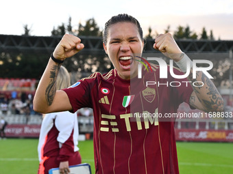 Elena Linari of A.S. Roma Femminile participates in the 7th day of the Serie A Femminile eBay Championship between A.S. Roma and A.C. Milan...