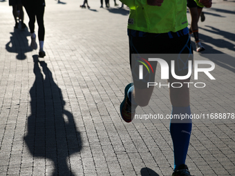 Competitors participate in the 10th Cracovia Royal Half Marathon at Tauron Arena in Krakow, Poland, on October 20, 2024. The Cracovia Royal...