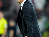 Simone Inzaghi head coach of FC Internazionale gestures during the Serie A Enilive match between AS Roma and FC Internazionale at Stadio Oli...