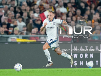 Davide Frattesi of FC Internazionale during the Serie A Enilive match between AS Roma and FC Internazionale at Stadio Olimpico on October 20...