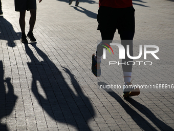 Competitors participate in the 10th Cracovia Royal Half Marathon at Tauron Arena in Krakow, Poland, on October 20, 2024. The Cracovia Royal...