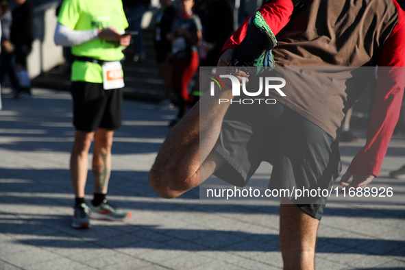 Competitors participate in the 10th Cracovia Royal Half Marathon at Tauron Arena in Krakow, Poland, on October 20, 2024. The Cracovia Royal...