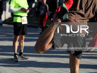 Competitors participate in the 10th Cracovia Royal Half Marathon at Tauron Arena in Krakow, Poland, on October 20, 2024. The Cracovia Royal...