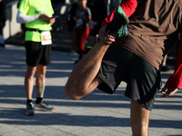 Competitors participate in the 10th Cracovia Royal Half Marathon at Tauron Arena in Krakow, Poland, on October 20, 2024. The Cracovia Royal...