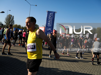 Competitors participate in the 10th Cracovia Royal Half Marathon at Tauron Arena in Krakow, Poland, on October 20, 2024. The Cracovia Royal...