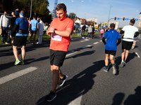 Competitors participate in the 10th Cracovia Royal Half Marathon at Tauron Arena in Krakow, Poland, on October 20, 2024. The Cracovia Royal...