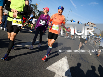 Competitors participate in the 10th Cracovia Royal Half Marathon at Tauron Arena in Krakow, Poland, on October 20, 2024. The Cracovia Royal...