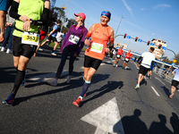 Competitors participate in the 10th Cracovia Royal Half Marathon at Tauron Arena in Krakow, Poland, on October 20, 2024. The Cracovia Royal...