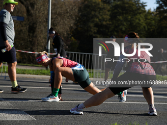 Competitors participate in the 10th Cracovia Royal Half Marathon at Tauron Arena in Krakow, Poland, on October 20, 2024. The Cracovia Royal...