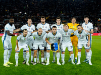 FC Internazionale line up during the Serie A Enilive match between AS Roma and FC Internazionale at Stadio Olimpico on October 20, 2024 in R...