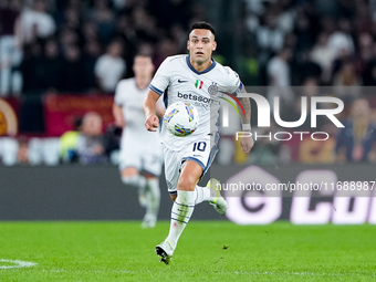 Lautaro Martinez of FC Internazionale during the Serie A Enilive match between AS Roma and FC Internazionale at Stadio Olimpico on October 2...