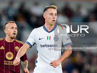 Davide Frattesi of FC Internazionale during the Serie A Enilive match between AS Roma and FC Internazionale at Stadio Olimpico on October 20...