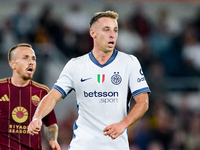 Davide Frattesi of FC Internazionale during the Serie A Enilive match between AS Roma and FC Internazionale at Stadio Olimpico on October 20...