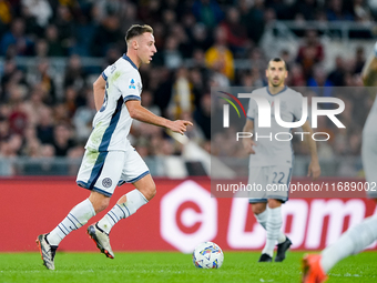 Davide Frattesi of FC Internazionale during the Serie A Enilive match between AS Roma and FC Internazionale at Stadio Olimpico on October 20...