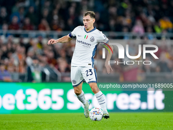 Nicolo Barella of FC Internazionale during the Serie A Enilive match between AS Roma and FC Internazionale at Stadio Olimpico on October 20,...