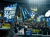 Supporters of FC Internazionale during the Serie A Enilive match between AS Roma and FC Internazionale at Stadio Olimpico on October 20, 202...