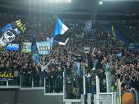 Supporters of FC Internazionale during the Serie A Enilive match between AS Roma and FC Internazionale at Stadio Olimpico on October 20, 202...