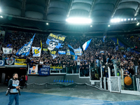 Supporters of FC Internazionale during the Serie A Enilive match between AS Roma and FC Internazionale at Stadio Olimpico on October 20, 202...