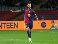 Inigo Martinez plays during the match between FC Barcelona and Sevilla FC, corresponding to week 10 of LaLiga EA Sports, at the Lluis Compan...