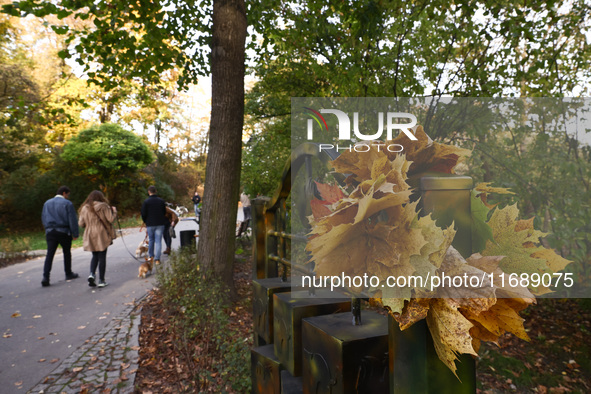 An autumn day at Bednarski Park in Krakow, Poland on October 20th, 2024. 