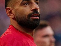 Mohamed Salah plays during the Premier League match between Liverpool and Chelsea at Anfield in Liverpool, England, on October 20, 2024. (