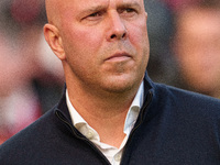 Liverpool manager Arne Slot is present during the Premier League match between Liverpool and Chelsea at Anfield in Liverpool, England, on Oc...