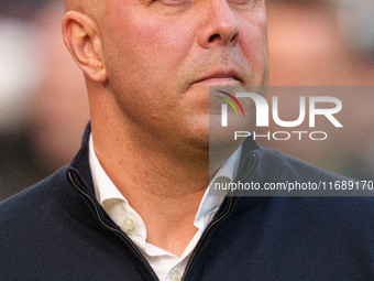 Liverpool manager Arne Slot is present during the Premier League match between Liverpool and Chelsea at Anfield in Liverpool, England, on Oc...