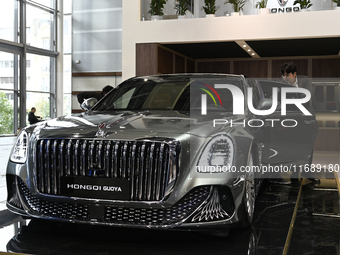 The Chinese car Hongqi Guoya is at the Paris Motor Show 2024 in Paris, France, on October 14, 2024. (