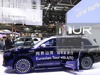 The Chinese car AITO 9 is at the Paris Motor Show 2024 in Paris, France, on October 14, 2024. (