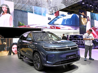 The Paris Motor Show 2024 features the Chinese car AITO 7 in Paris, France, on October 14, 2024. (