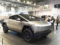 The American car Tesla Cybertruck is at the Paris Motor Show 2024 in Paris, France, on October 14, 2024. (