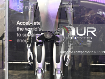 The Paris Motor Show 2024 features the Tesla Humanoid Robot in Paris, France, on October 14, 2024. (