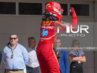 Charles Leclerc of Monaco drives the (16) Scuderia Ferrari SF-24 Ferrari during the Formula 1 Pirelli United States Grand Prix 2024 in Austi...