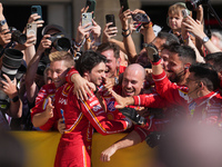 Carlos Sainz Jr. of Spain drives the (55) Scuderia Ferrari SF-24 Ferrari during the Formula 1 Pirelli United States Grand Prix 2024 in Austi...