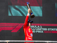 Charles Leclerc of Monaco drives the (16) Scuderia Ferrari SF-24 Ferrari during the Formula 1 Pirelli United States Grand Prix 2024 in Austi...