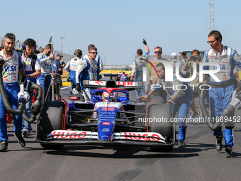 Liam Lawson of New Zealand drives the (30) Visa Cash app RB VCARB01 Honda RBPT during the Formula 1 Pirelli United States Grand Prix 2024 in...