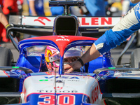 Liam Lawson of New Zealand drives the (30) Visa Cash app RB VCARB01 Honda RBPT during the Formula 1 Pirelli United States Grand Prix 2024 in...