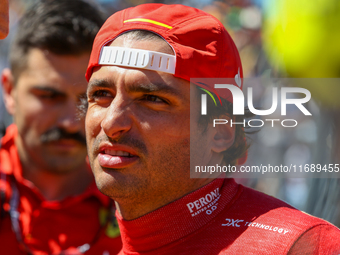 Carlos Sainz Jr. of Spain drives the (55) Scuderia Ferrari SF-24 Ferrari during the Formula 1 Pirelli United States Grand Prix 2024 in Austi...