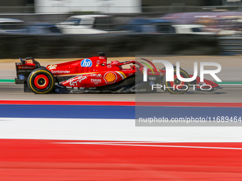 Charles Leclerc of Monaco drives the (16) Scuderia Ferrari SF-24 Ferrari during the Formula 1 Pirelli United States Grand Prix 2024 in Austi...