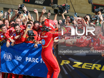 Charles Leclerc of Monaco drives the (16) Scuderia Ferrari SF-24 Ferrari during the Formula 1 Pirelli United States Grand Prix 2024 in Austi...