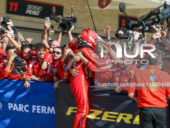 Charles Leclerc of Monaco drives the (16) Scuderia Ferrari SF-24 Ferrari during the Formula 1 Pirelli United States Grand Prix 2024 in Austi...