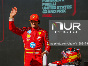 Carlos Sainz Jr. of Monaco drives the (16) Scuderia Ferrari SF-24 Ferrari during the Formula 1 Pirelli United States Grand Prix 2024 in Aust...