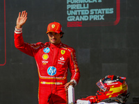 Carlos Sainz Jr. of Monaco drives the (16) Scuderia Ferrari SF-24 Ferrari during the Formula 1 Pirelli United States Grand Prix 2024 in Aust...