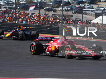 Charles Leclerc of Monaco drives the (16) Scuderia Ferrari SF-24 Ferrari during the Formula 1 Pirelli United States Grand Prix 2024 in Austi...