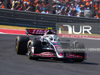 Nico Hulkenberg of Germany drives the (27) MoneyGram Haas F1 Team VF-24 Ferrari during the Formula 1 Pirelli United States Grand Prix 2024 i...