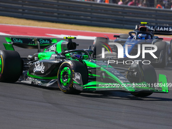 Guanyu Zhou of China drives the (24) Stake F1 Team Kick Sauber C44 Ferrari during the Formula 1 Pirelli United States Grand Prix 2024 in Aus...