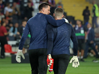 Wojciech Szczesny and Inaki Pena train before the match between FC Barcelona and Sevilla FC, corresponding to week 10 of LaLiga EA Sports, a...