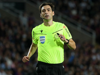 Ricardo de Burgos Bengoetxea officiates the match between FC Barcelona and Sevilla FC, corresponding to week 10 of LaLiga EA Sports, at the...